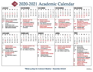 2020 2021 Academic School Calendar 10 8 20sp Pdf Warner Christian Academy